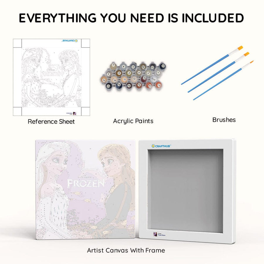 Frozen Sisters - Framed Paint By Numbers Kit