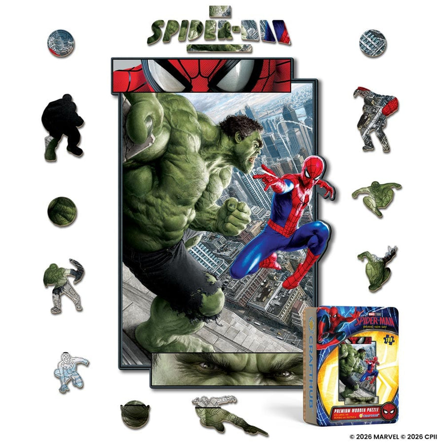 Spider-Man vs. The Hulk - Wooden Jigsaw Puzzle